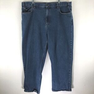 Kirkland Signature Mens Relaxed Fit Straight Leg Blue Jeans 46x30 Medium Wash